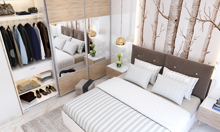 Best bedroom interior a comfortable queen-sized bed with cushion padded headboard design