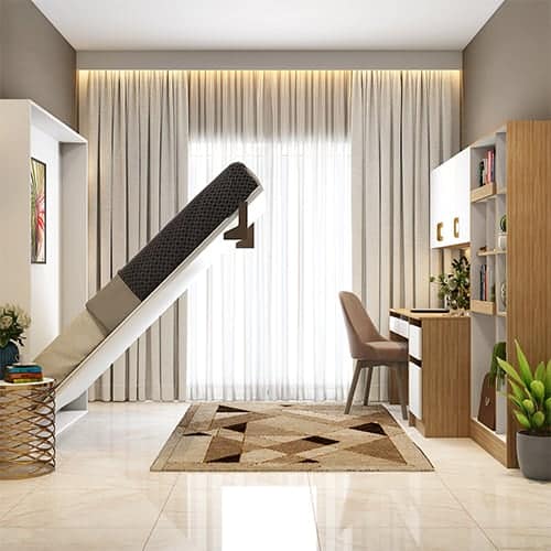 Best Interior designers in Surat designed a space-saving murphy bed