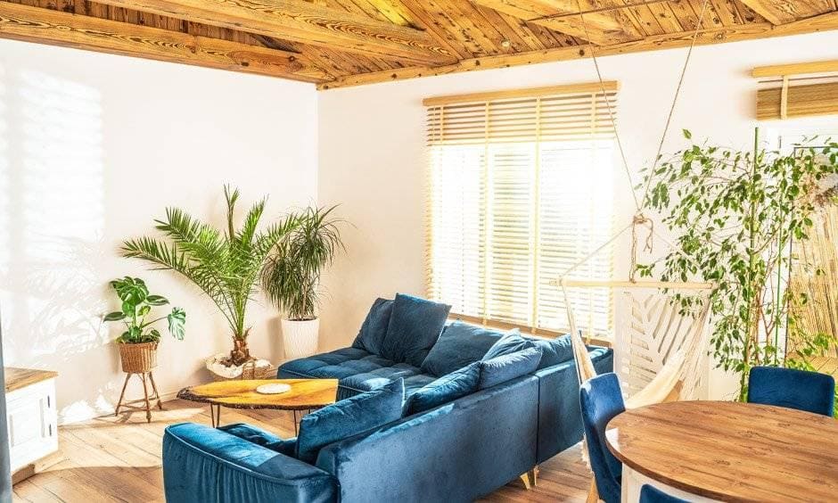 Green and blue drawing room colours, as per Vastu, exude unparalleled comfort and timeless elegance.