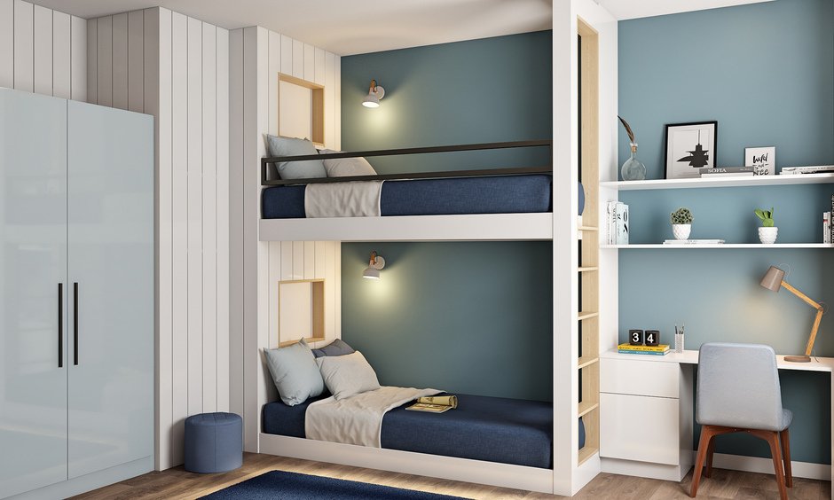 Bunk bed with desk for your kids bedroom
