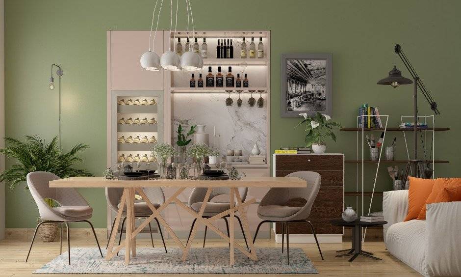 Dining room designs in modern minimal style with latest dining interiors for indian homes