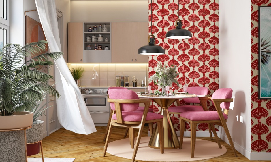Dining room flooring trends with warm wood and stylish stone-look tiles for open-plan spaces.