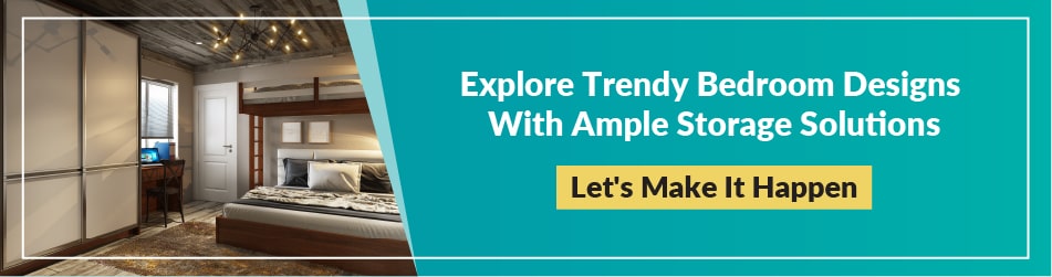Explore trendy bedroom designs with ample storage solutions