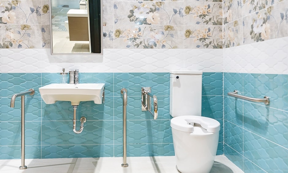 Floral printed tiles to bring elegant look to elderly friendly bathrooms