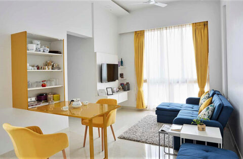 Foldable dining table designs with an in-built cabinet