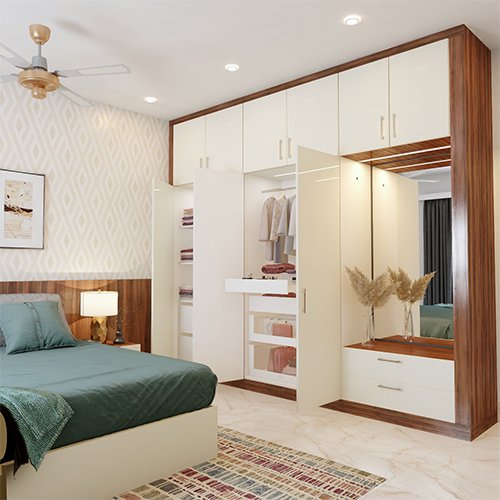 Home interior designers in Banjara Hills designed a space saving wardrobe