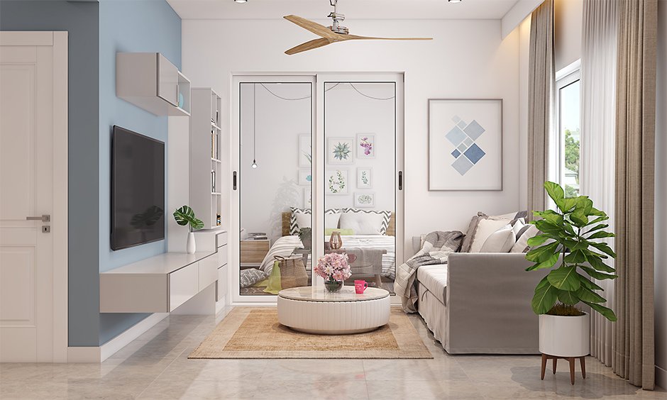 How to decorate a small rectangular living room- use a glass partition or doors with a glass front to separate space How to decorate a small rectangular living room- use a glass partition or doors with a glass front to separate space