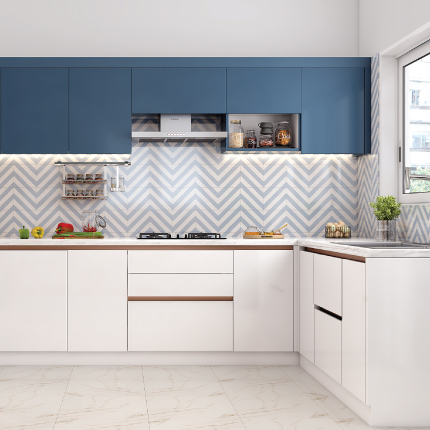 L shaped modular kitchen design for apartments in Navi Mumbai Kharghar