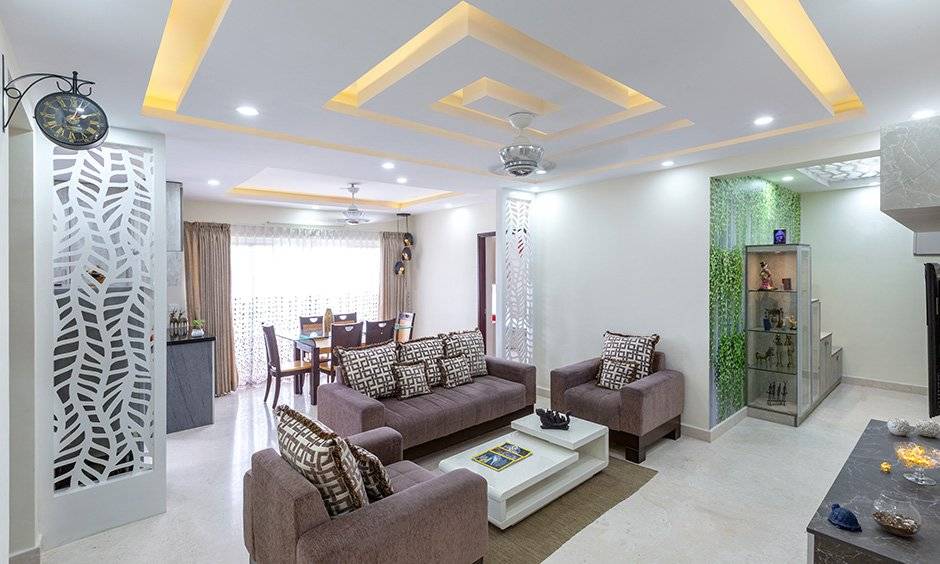 Living area designed by interior companies in bangalore designed in a minimalistic way by apartments interior designers in bangalore