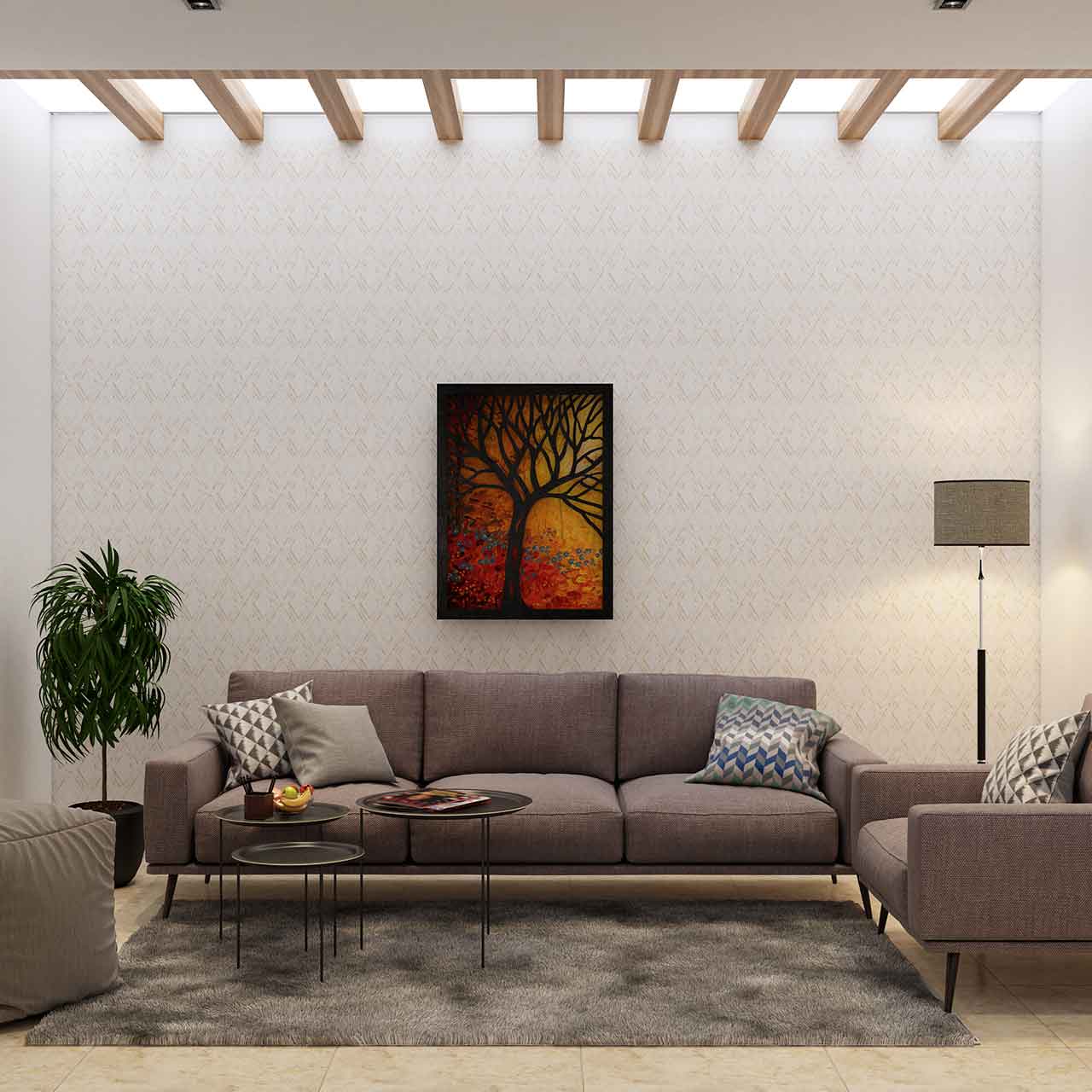 Minimalistic style living room design with a clean, calm, space without being bored, minimalism calls for a clutter-free space