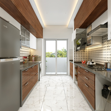 Parallel modular kitchen design for independent homes in Coimbatore