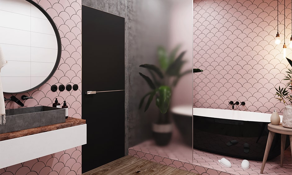 Pink bathroom for urban homes
