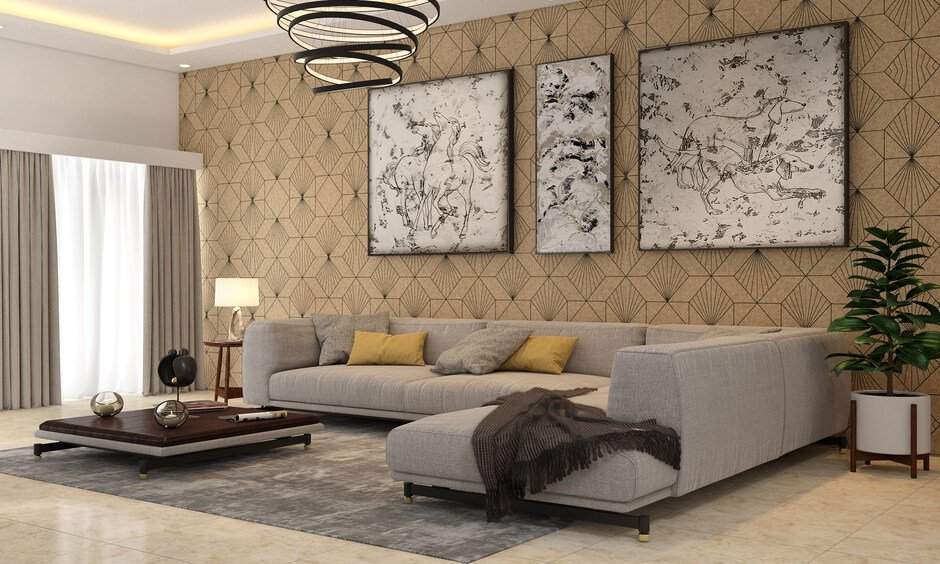 Small drawing room with creative wall art to add a personal touch