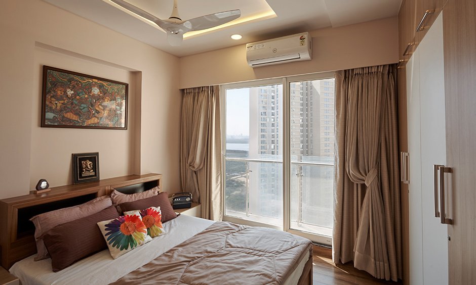 The suave bedroom for the grandparents by architect and interior designer in navi mumbai
