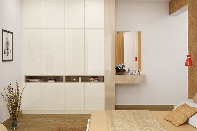 Great Looking Wardrobe Designs With A Dressing Table and Mirror